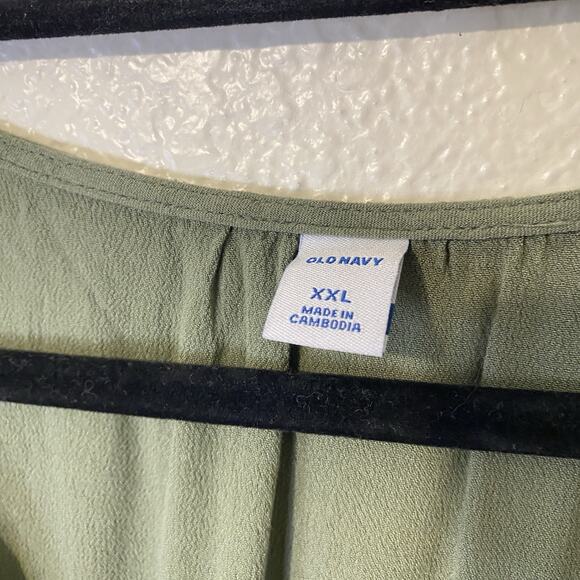 Old Navy Waist Defined Wrap Front Long Sleeve Green V Neck Dress Plus Size XXL - Picture 4 of 8